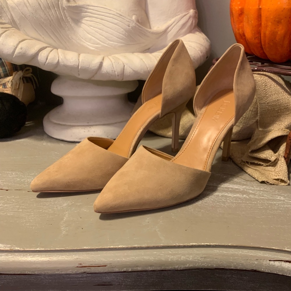 J.Crew Lana Suede D’Orsay Pumps Taupe sz 7.5